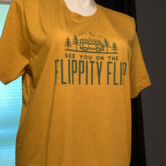 Bella+Canvas “See You On The Flippity Flip” warm yellow soft t-shirt size XL - Picture 2 of 5